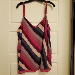 Striped Double Layer Swing Cami